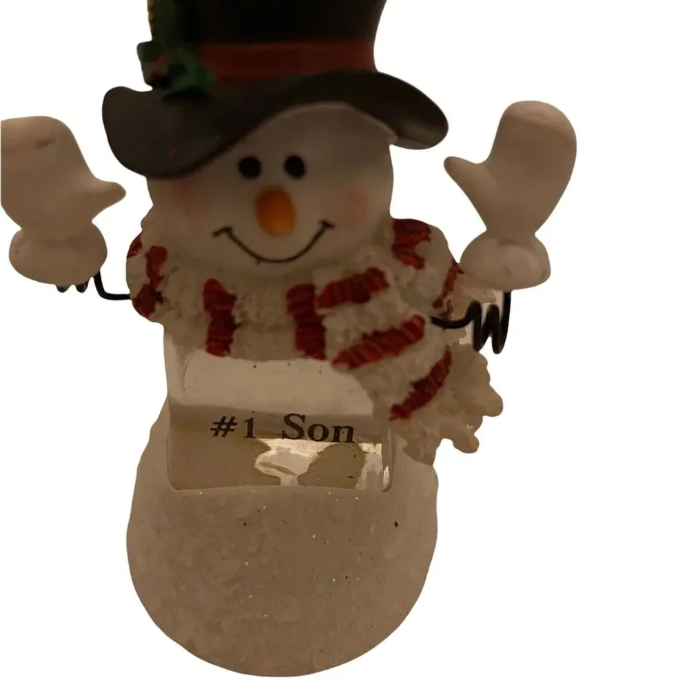 #3845 Plastic snowman musical Christmas ornament  3.25 X 2.5